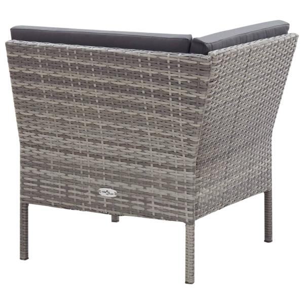 ARDEBO.de - 6-tlg. Garten-Lounge-Set mit Auflagen Poly Rattan Grau
