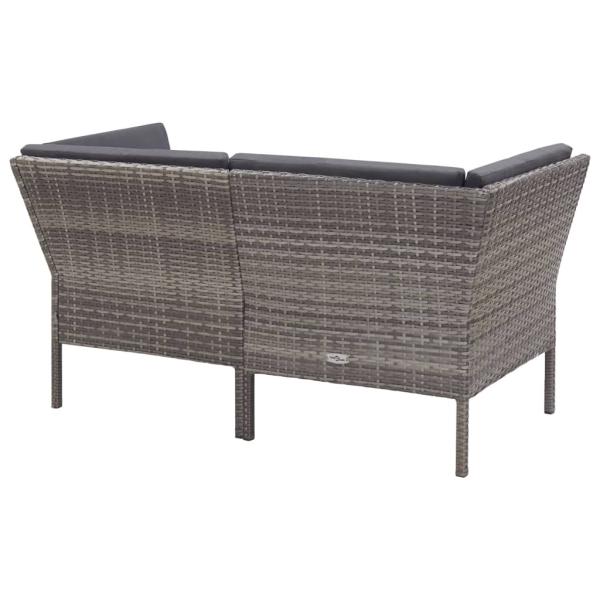 ARDEBO.de - 8-tlg. Garten-Lounge-Set mit Auflagen Poly Rattan Grau