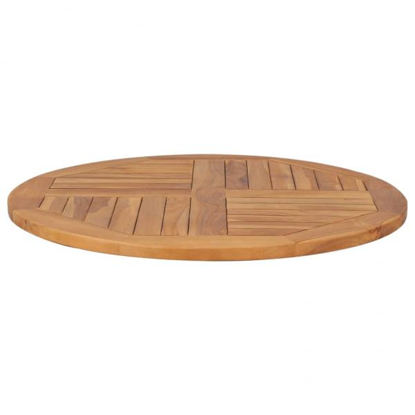 Tischplatte Massivholz Teak Rund 2,5 cm 80 cm