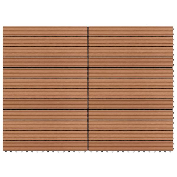 ARDEBO.de - WPC-Fliesen 60×30 cm 6 Stk. 1m² Braun 