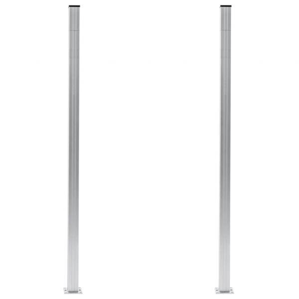 ARDEBO.de - Zaunpfosten 2 Stk. Aluminium 185 cm