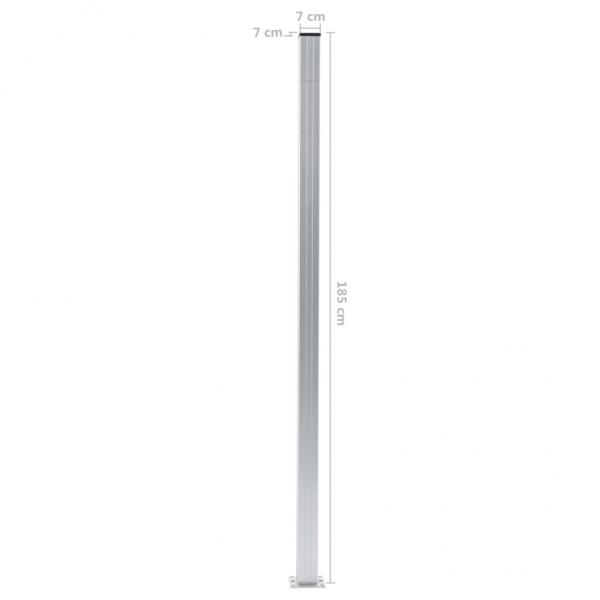 Zaunpfosten 2 Stk. Aluminium 185 cm