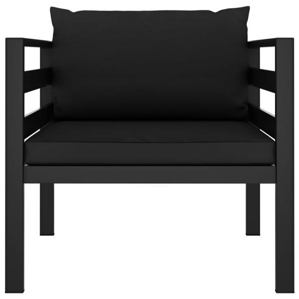 Einzelsofa mit Kissen Aluminium Anthrazit