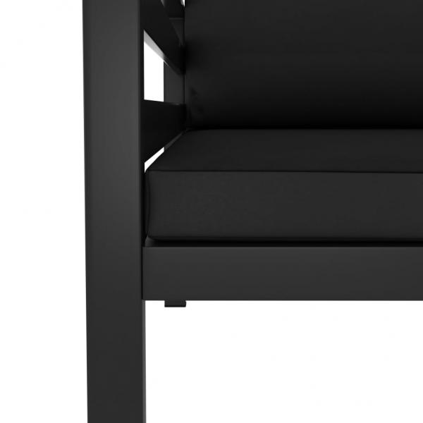 Einzelsofa mit Kissen Aluminium Anthrazit