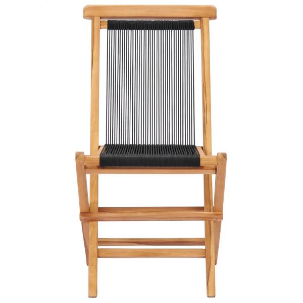 Klappbare Gartenstühle 2 Stk. Massivholz Teak und Seil