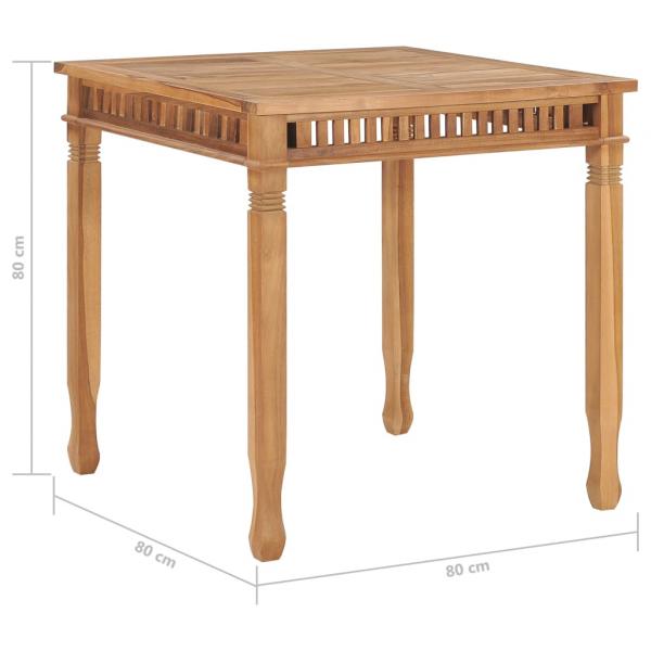 Garten-Esstisch 80x80x80 cm Massivholz Teak