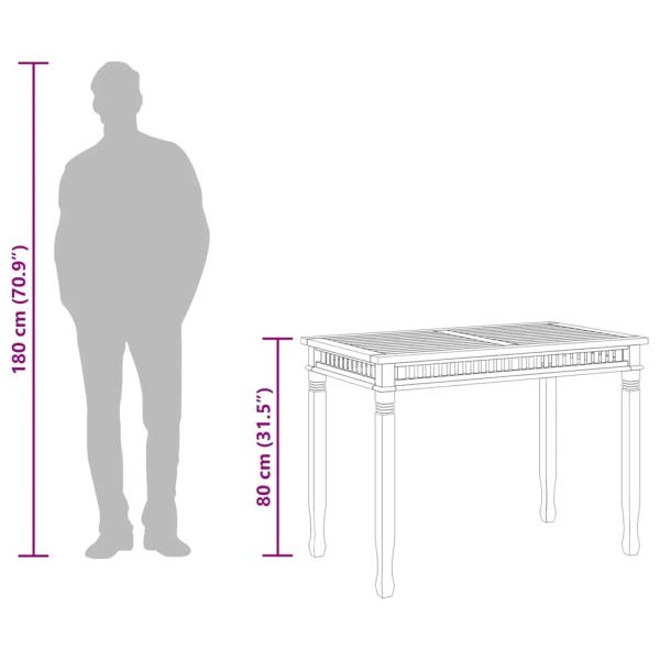 Garten-Esstisch 110x65x80 cm Massivholz Teak