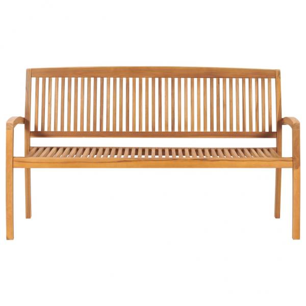 Gartenbank 3-Sitzer Stapelbar 159 cm Massivholz Teak
