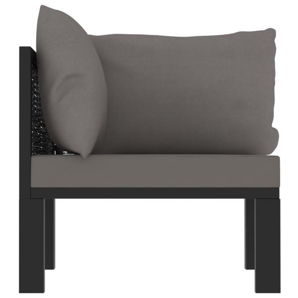 Sofa-Eckelement mit Linker Armlehne Poly Rattan Anthrazit 