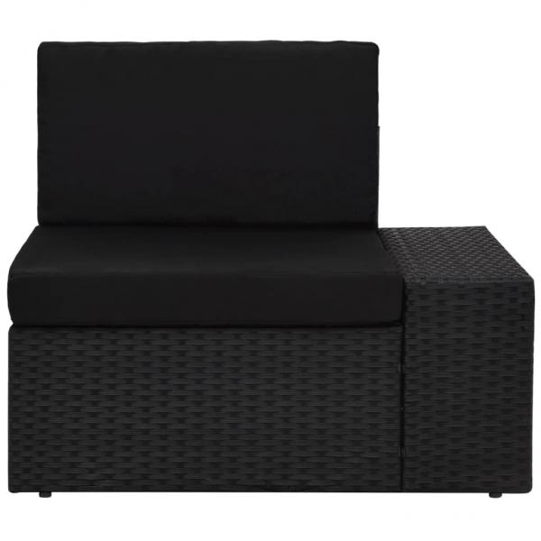 3-tlg. Garten-Lounge-Set Poly Rattan Schwarz