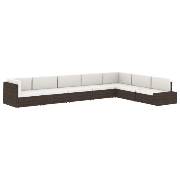 Modulares Sofa-Eckteil mit Armlehne (links) Poly Rattan Braun