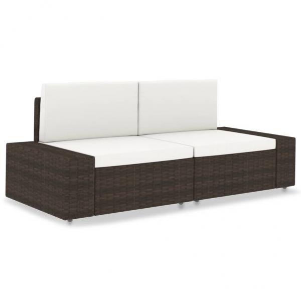 ARDEBO.de - Modulares 2-Sitzer-Sofa Poly Rattan Braun