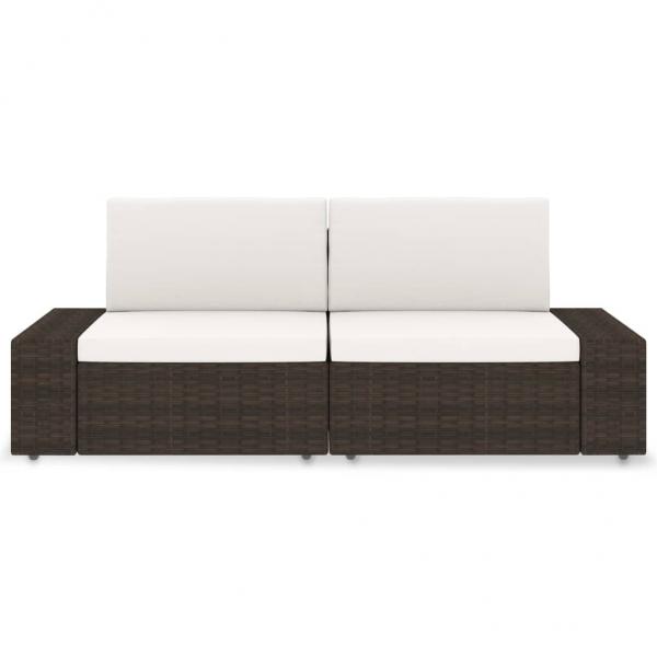 Modulares 2-Sitzer-Sofa Poly Rattan Braun