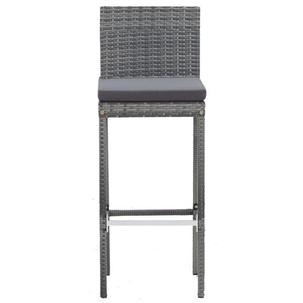 5-tlg. Garten-Bar-Set Poly Rattan und Akazienholz Grau