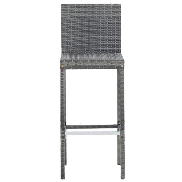 5-tlg. Garten-Bar-Set Poly Rattan und Akazienholz Grau