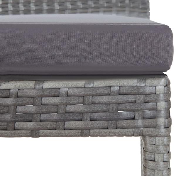5-tlg. Garten-Bar-Set Poly Rattan und Akazienholz Grau