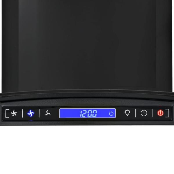 Dunstabzugshaube Wandmontage Edelstahl 756 m³/h 90 cm Schwarz