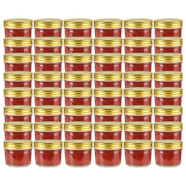 ARDEBO.de - Marmeladengläser mit goldenem Deckel 48 Stk. 110 ml