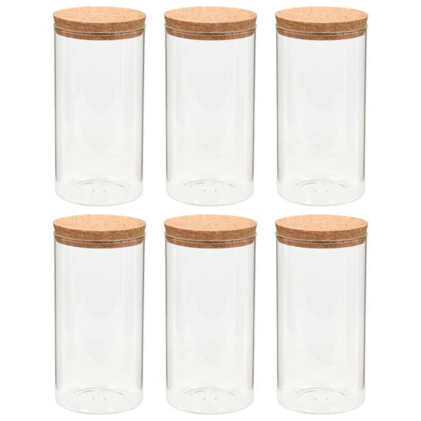 Vorratsgläser mit Korkdeckel 6 Stk. 1100 ml