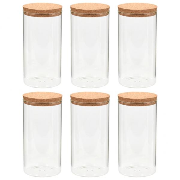 Vorratsgläser mit Korkdeckel 6 Stk. 1400 ml