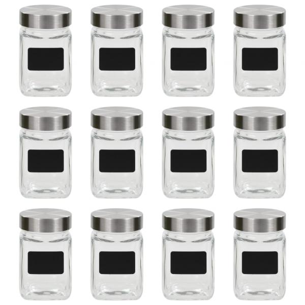 ARDEBO.de - Vorratsgläser mit Aufkleber 12 Stk. 300 ml