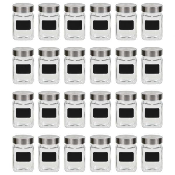 ARDEBO.de - Vorratsgläser mit Aufkleber 24 Stk. 300 ml