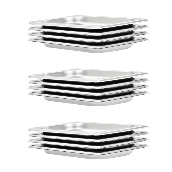 ARDEBO.de - Gastronormbehälter 12 Stk. GN 1/4 20 mm Edelstahl 