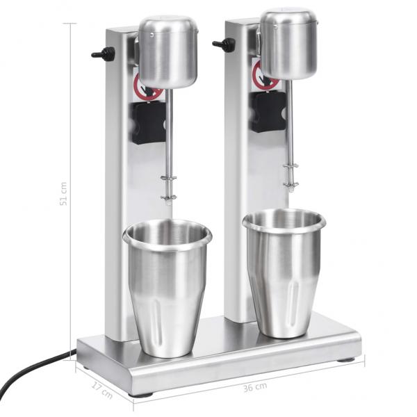 Milchshake-Mixer mit zwei Bechern Edelstahl 2 L