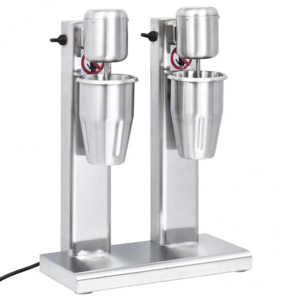 Milchshake-Mixer mit zwei Bechern Edelstahl 2 L