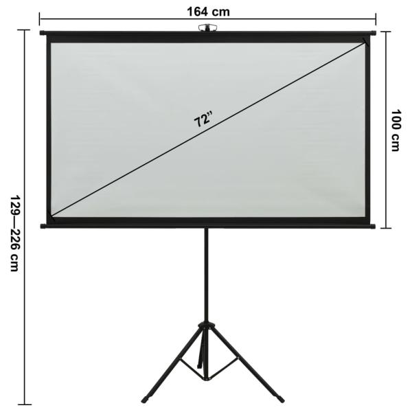 ARDEBO.de - Beamer-Leinwand mit Stativ 72" 16:9