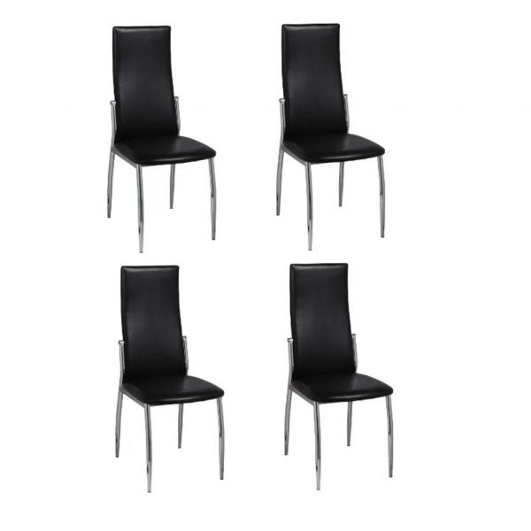 Esszimmerstühle 4 Stk. Schwarz Kunstleder