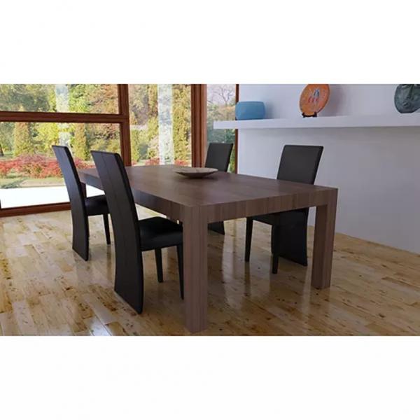 ARDEBO.de - Esszimmerstühle 4 Stk. Dunkelbraun Kunstleder