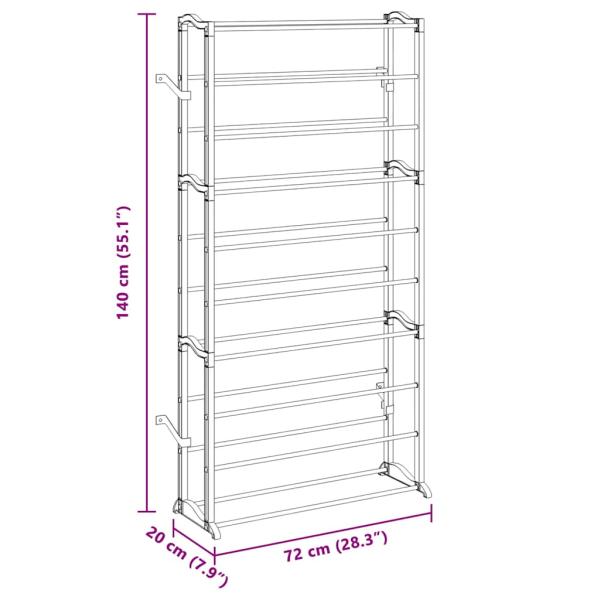 Schuhregal für 40 Paar Schuhe Schuhschrank 140cm