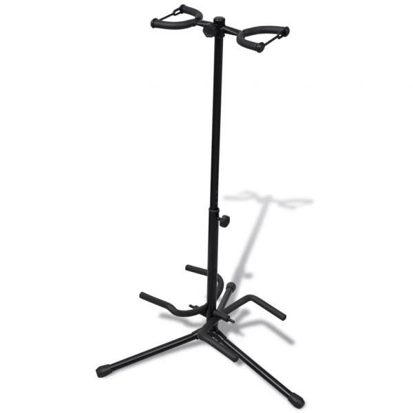 ARDEBO.de - Verstellbare Doppelgitarrenständer Faltbare Instrument-Rack