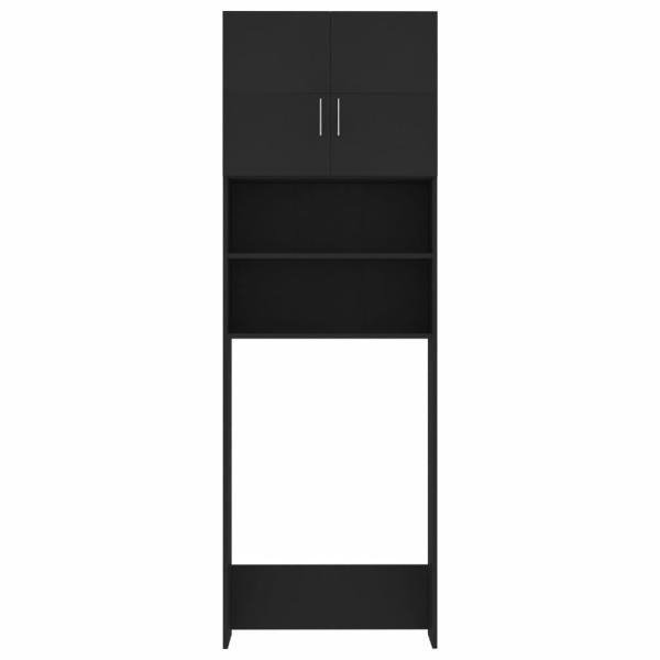 Waschmaschinenschrank Schwarz 64x25,5x190 cm Holzwerkstoff