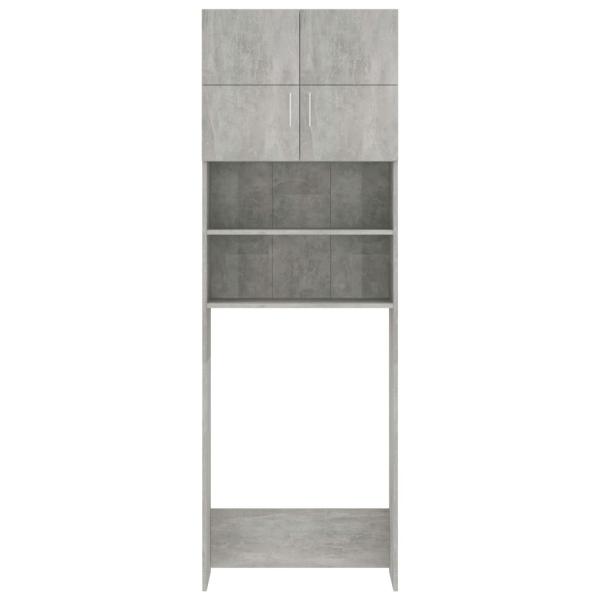 Waschmaschinenschrank Betongrau 64x25,5x190 cm Holzwerkstoff