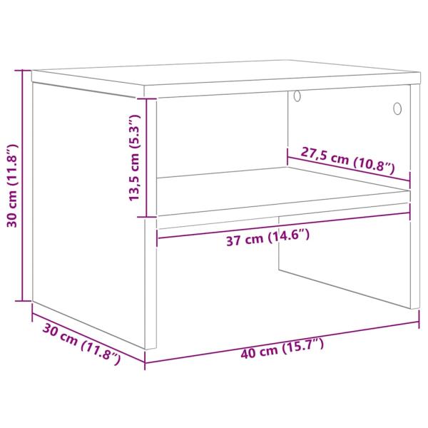 Nachttisch Betongrau 40x30x30 cm Holzwerkstoff
