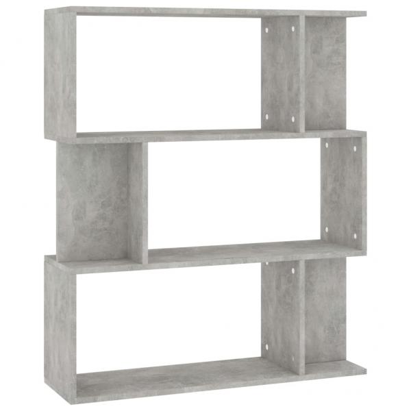 Bücherregal/Raumteiler Betongrau 80x24x96 cm Holzwerkstoff