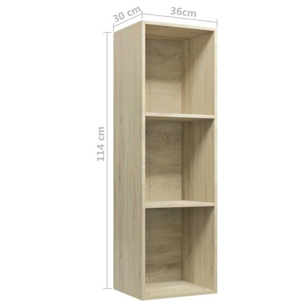 Bücherregal/TV-Schrank Sonoma Eiche 36x30x114 cm Holzwerkstoff
