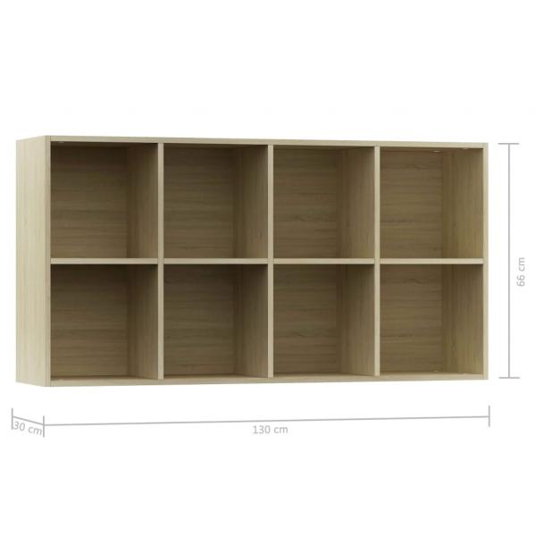 Bücherregal/Sideboard Sonoma-Eiche 66×30×130 cm Holzwerkstoff