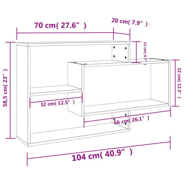 Wandregale Sonoma-Eiche 104x20x58,5 cm Holzwerkstoff