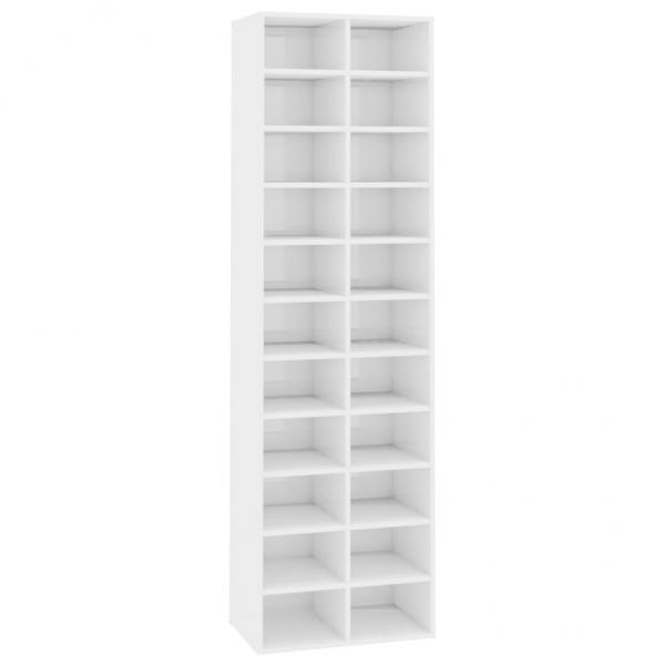 Schuhschrank Hochglanz-Weiß 54x34x183 cm Holzwerkstoff