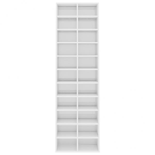 Schuhschrank Hochglanz-Weiß 54x34x183 cm Holzwerkstoff