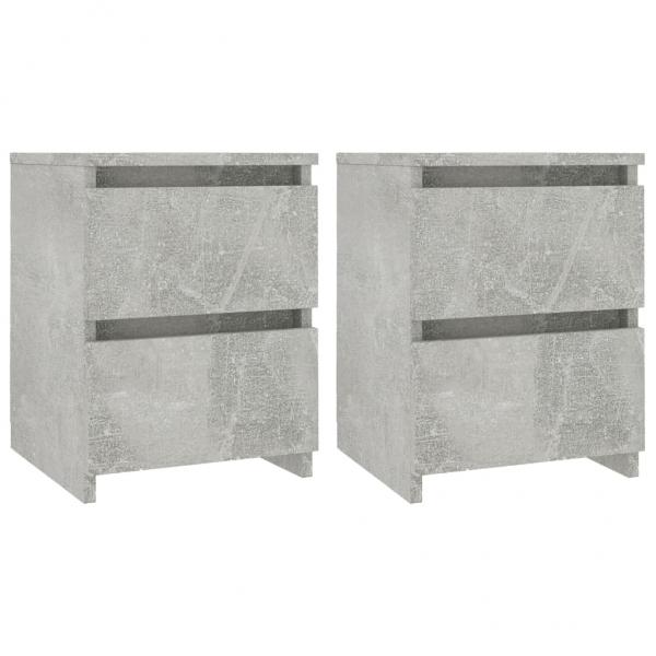 Nachttische 2 Stk. Betongrau 30×30×40 cm Holzwerkstoff
