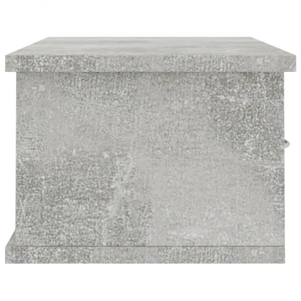 Wand-Schubladenregal Betongrau 60x26x18,5 cm Holzwerkstoff