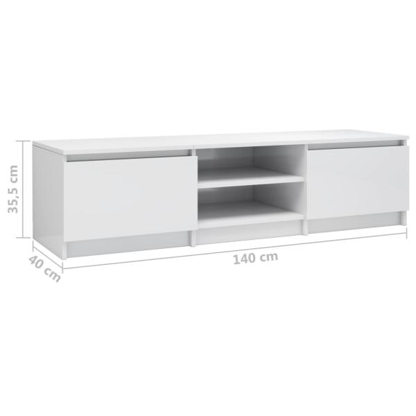 TV-Schrank Hochglanz-Weiß 140x40x35,5 cm Holzwerkstoff