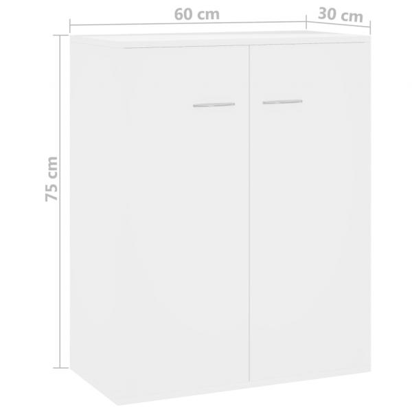 Sideboard Hochglanz-Weiß 60x30x75 cm Holzwerkstoff