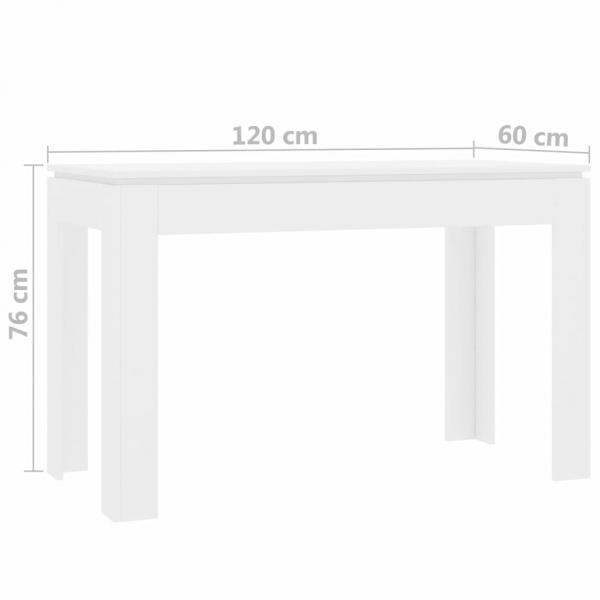 Esstisch Weiß 120x60x76 cm Holzwerkstoff