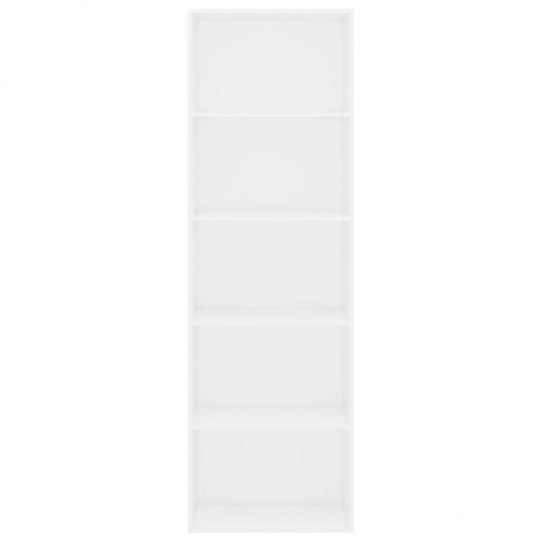 Bücherregal 5 Fächer Weiß 60x30x189 cm Holzwerkstoff