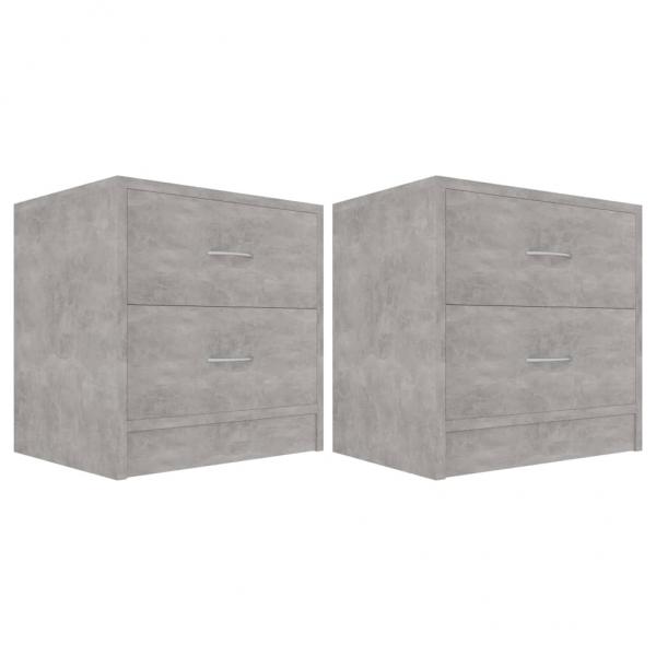 Nachttische 2 Stk. Betongrau 40x30x40 cm Holzwerkstoff